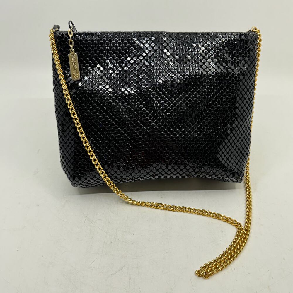 Vintage WHITING AND DAVIS INTERNATIONAL Black Mesh Evening Purse